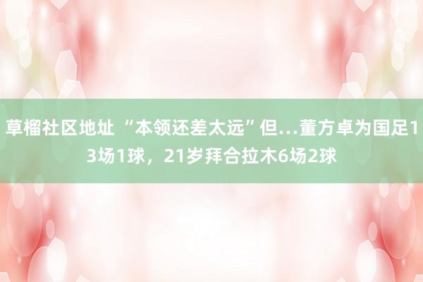 草榴社区地址 “本领还差太远”但…董方卓为国足13场1球，21岁拜合拉木6场2球