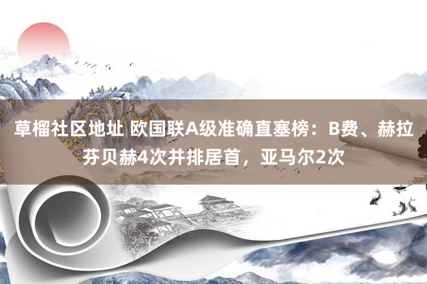 草榴社区地址 欧国联A级准确直塞榜：B费、赫拉芬贝赫4次并排居首，亚马尔2次