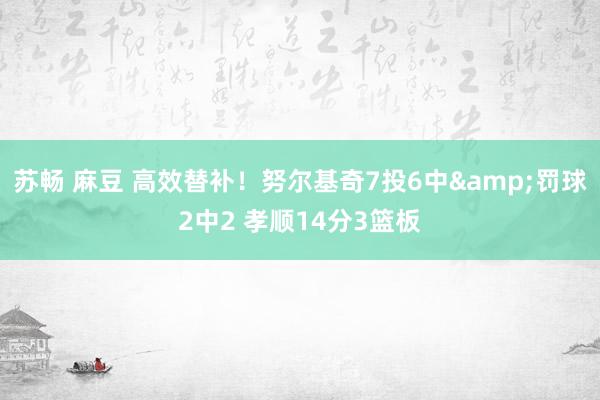 苏畅 麻豆 高效替补！努尔基奇7投6中&罚球2中2 孝顺14分3篮板