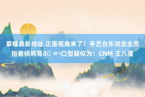 草榴最新地址 正面视角来了！手艺台东说念主员指着杨鸣骂🤬口型疑似为：CNM 王八蛋